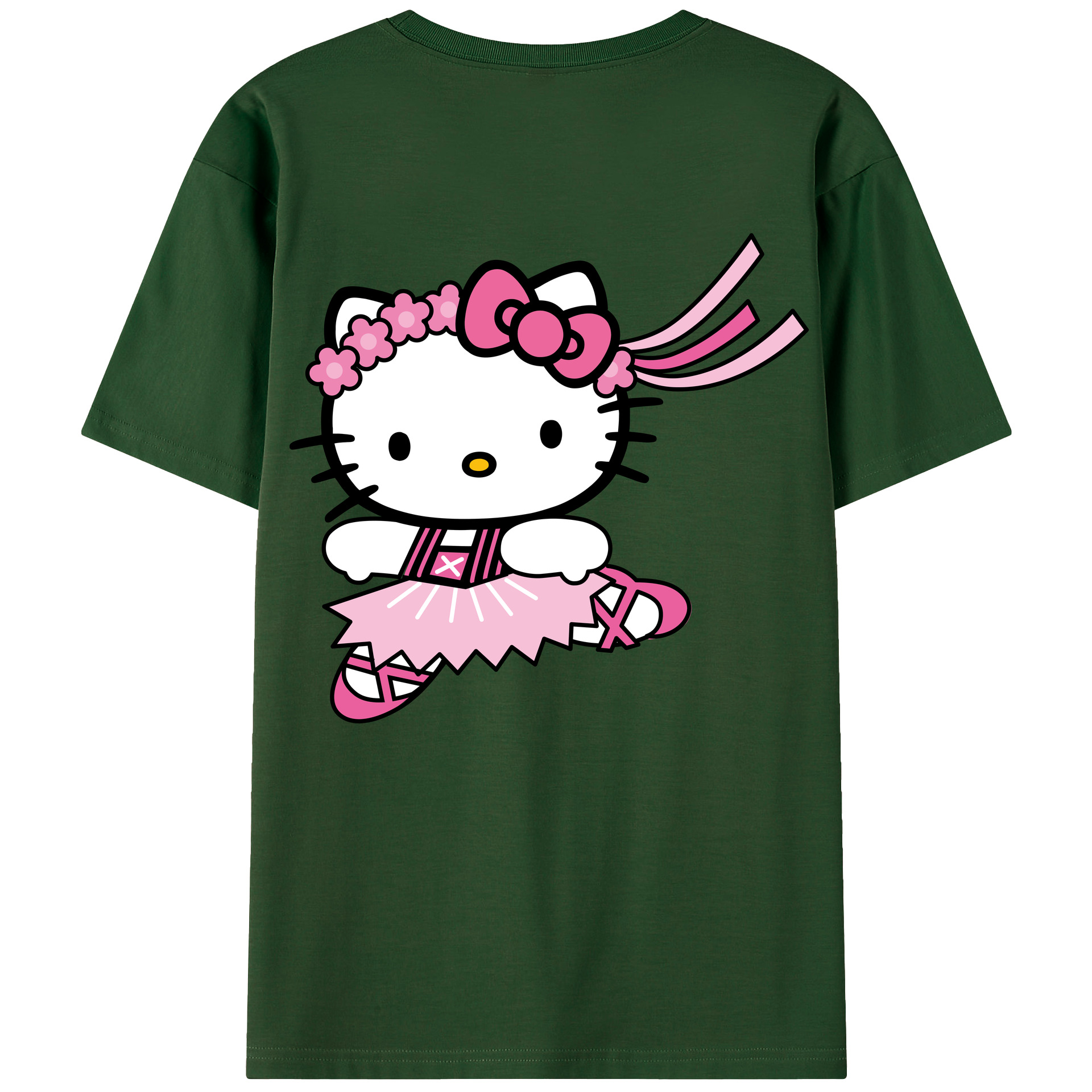 （画像用） Hello Kitty ハローキティ 綿100％半袖Tシャツ（背面プリント）